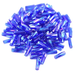   Miyuki Twisted Bugle Japanese Seed Bead  - 177 - Transparent Cobalt AB - 6mm