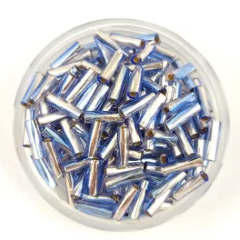   Miyuki Twisted Bugle Japanese Seed Bead  - 3940 - Silver Lined Crystal Light  Sapphire - 6mm