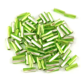   Miyuki Twisted Bugle Japanese Seed Bead  - 3941 - Silver Lined Crystal Olive - 6mm