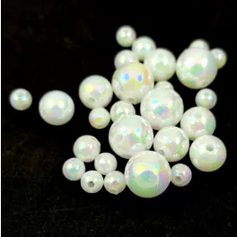 Plastic bead - Mixed - Pearl White AB - 5-10mm
