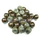 Mushroom - Czech Glass Bead - opal lustered oliva - 9x8mm