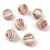 Mushroom - Czech Glass Bead - Striped - Alabaster Antique Gold - 9x8mm
