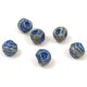 Mushroom - Czech Glass Bead - Striped - Alabaster Gray Blue - 9x8mm