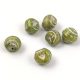 Mushroom - Czech Glass Bead - Striped - Alabaster Green - 9x8mm