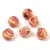 Mushroom - Czech Glass Bead - Striped - Alabaster Travertine Fuchsia - 9x8mm