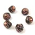 Mushroom - Czech Glass Bead - Striped - Jet Copper - 9x8mm