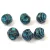 Mushroom - Czech Glass Bead - Striped - Jet Travertine Turquoise - 9x8mm