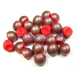 Mushroom - Czech Glass Bead - coral matte celzián  - 9x8mm