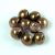 Mushroom - Czech Glass Bead - White Bronze Luster - 9x8mm