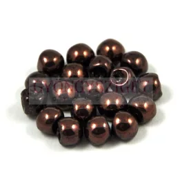 Mushroom - Czech Glass Bead - Eggplant Bronz - 6x5mm