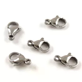   Delfinkapocs - platina színű - 11x7mm - rozsdamentes acél - 100db