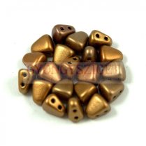 Nib-Bit - Czech Pressed 2 Hole Bead - 6x5mm - Rose Bronze