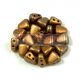 Nib-Bit - Czech Pressed 2 Hole Bead - 6x5mm - Rose Bronze