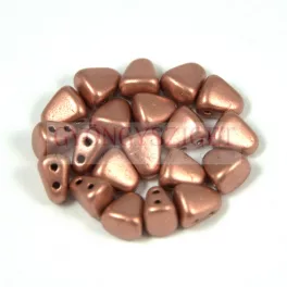 Nib-Bit - Czech Pressed 2 Hole Bead - 6x5mm - Matte Copper