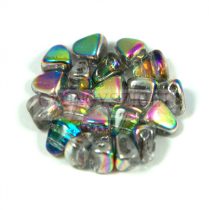 Nib-Bit - Czech Pressed 2 Hole Bead - 6x5mm - Crystal Vitral