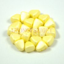   Nib-Bit - Czech Pressed 2 Hole Bead - 6x5mm - Silk Satin Yellow