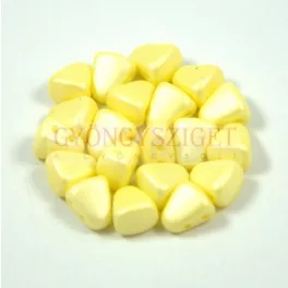   Nib-Bit - Czech Pressed 2 Hole Bead - 6x5mm - Silk Satin Yellow