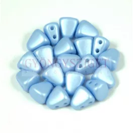   Nib-Bit - Czech Pressed 2 Hole Bead - 6x5mm - Silk Satin Inocent Blue