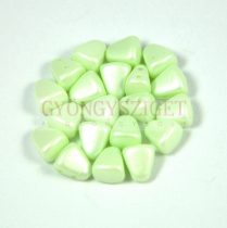   Nib-Bit - Czech Pressed 2 Hole Bead - 6x5mm - Silk Satin Inocent Green
