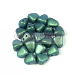   Nib-Bit - Czech Pressed 2 Hole Bead - 6x5mm - Polichrome Aqua Teal