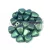 Nib-Bit - Czech Pressed 2 Hole Bead - 6x5mm - Polichrome Aqua Teal