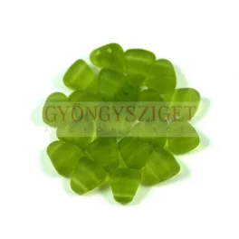 Nib-Bit - Czech Pressed 2 Hole Bead - 6x5mm - Matte Olive