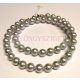 Necklace - 8mm Imitation Pearl - Gray  - 50cm