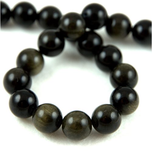 Gold Obsidian - round bead - 10mm