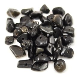 Obsidian - splitter beads - 15g