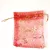 Organza tasak - piros - arany hópihe dekor - 10x12 cm