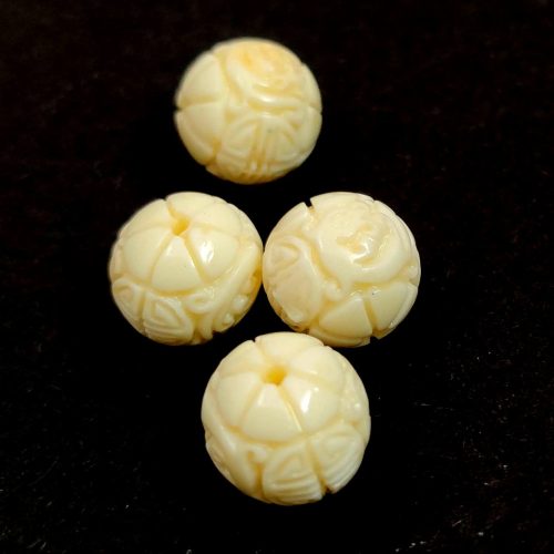 Resin round bead - Oriental - Cream - 10mm