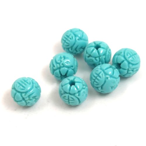 Resin round bead - Oriental - Light Blue - 8mm
