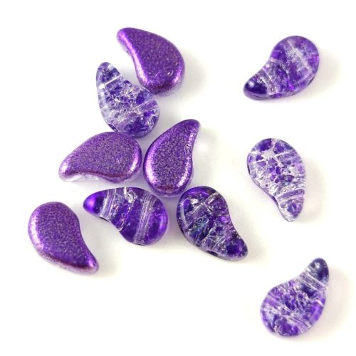 Paisley Duo - cseh préselt kétlyukú gyöngy - Slushy Purple Grape - 8x5mm