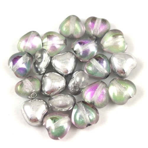 Special Shapes - Czech Glass Bead - Heart - Crystal Vitrail Light - 6mm