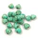 Special Shapes - Czech Glass Bead - Heart - Alabaster Travertine Jade Spotted - 6mm