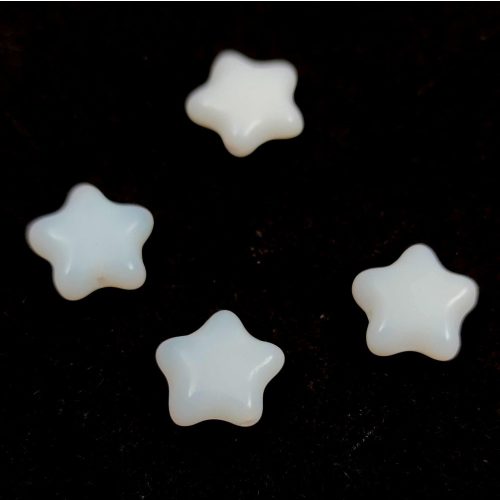 Special Shapes - Czech Glass Bead - Star - Alabaster - 12mm