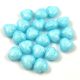 Cseh préselt egyedi formák - szív - Alabaster Milky Blue Turquoise - 6mm