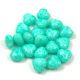 Cseh préselt egyedi formák - szív - Alabaster Milky Green Turquoise - 6mm