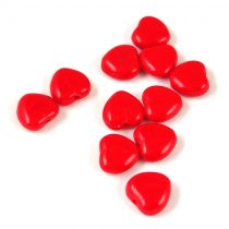 Special Shapes - Czech Glass Bead - Heart - Red - 7mm