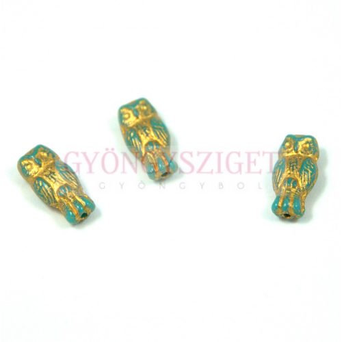 Special Shapes - Czech Glass Bead - owl - 14mm