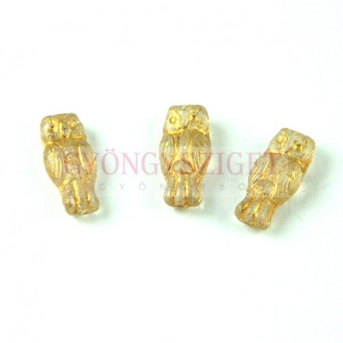 Special Shapes - Czech Glass Bead - Owl - Trans Brown - 14mm