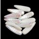 Special Shapes - Czech Glass Bead - Feather - Alabaster AB - 5x17mm