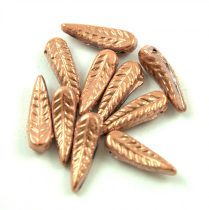   Special Shapes - Czech Glass Bead - Feather - Jet Santander - 5x17mm
