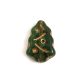 Special Shapes - Czech Glass Bead - Pine - Emerald Green Gold - 17x12mm
