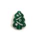 Special Shapes - Czech Glass Bead - Pine - Dark Emerald Green Silver - 17x12mm