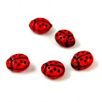 Special Shapes - Czech Glass Bead - Ladybug - red - 10x7mm