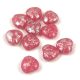 Special Shapes - Czech Glass Bead - Heart - Opal Pink Silver Splash - 8mm