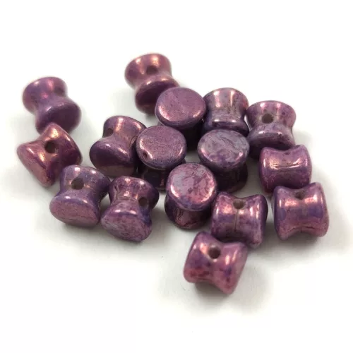 Pellet - Czech Glass Bead - alabaster vega luster - 4x6mm