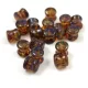 Pellet - Czech Glass Bead - smoked topaz traventin- 4x6mm