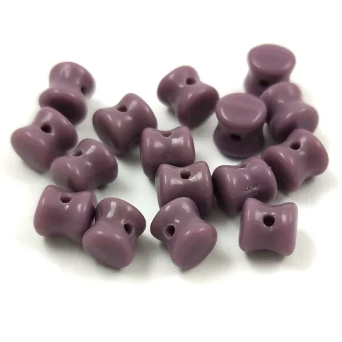 Pellet - Czech Glass Bead - opaque dark lilac -4x6mm
